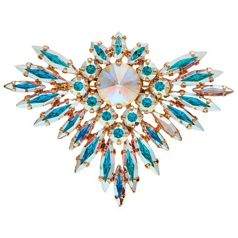 Broša "Varavīksnes Zieds (Aurora Borealis)" ar Swarovski™ kristāliem